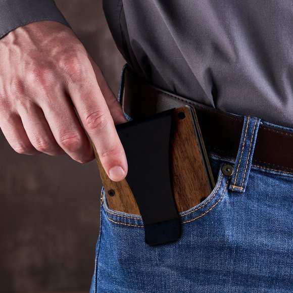 Kandi Store Wooden Minimalist BEIGE Wallet for Men and Women - Slim Wallet - Picture 3 of 5